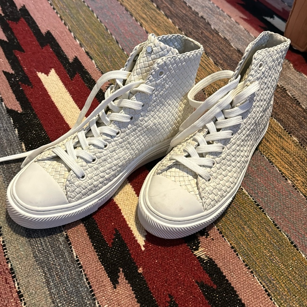 Stuart weitzman woven high top sneakers